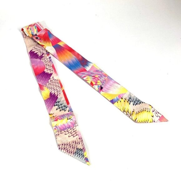 HERMES Twilly Twilly Kyoto Marble Scarf silk Multicolore Unused - Picture 1 of 15
